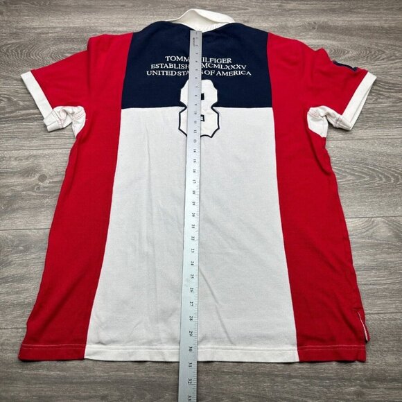 Tommy Hilfiger American Classics Flag Embroidered Polo Shirt Men's XXL RARE Y2K - Picture 12 of 15